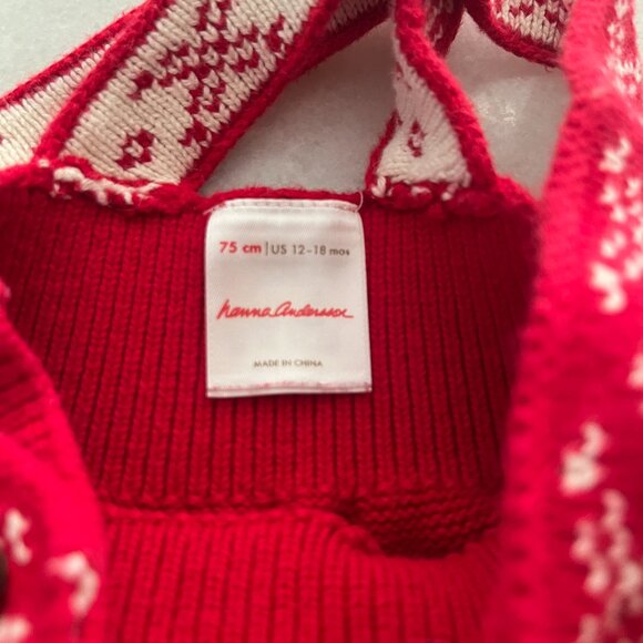 Janie and Jack Festive Red Sweater Dress and Pants Size 12-18 Months. - Picture 7 of 7